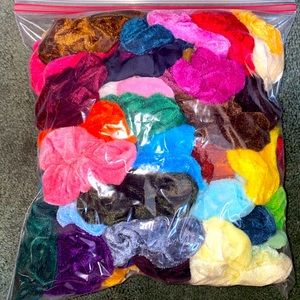 Approx. 60 velvet scrunchies! Never been used